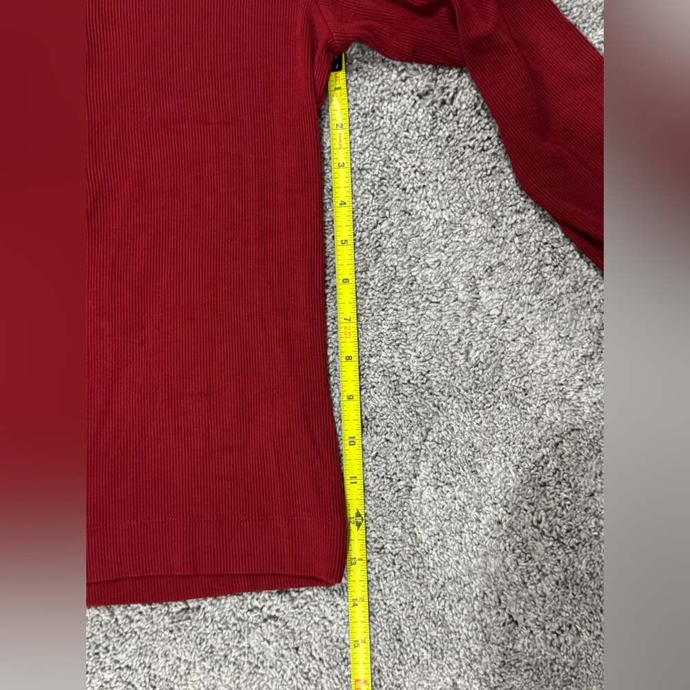 REISS Milina Rib Half Zip Top-Red-Size Medium - Picture 8 of 8